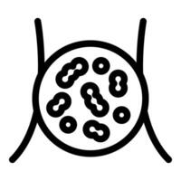 Simple icon of a lymph node with bacteria inside vector