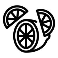 Sliced lemon showing segments and whole fruit icon vector