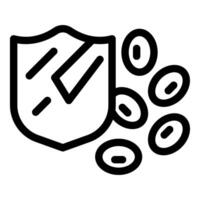 Shield protecting red blood cells, immune system protecting against viruses and bacteria icon vector