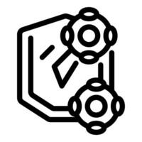 Immune system attacking virus with antibodies, immune defense icon vector