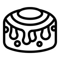 Round cake with dripping icing minimalist icon showing a delicious dessert vector