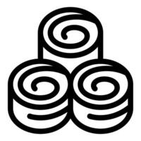 Swiss roll cake icon representing bakery and dessert vector