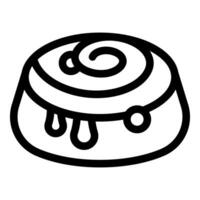 Delicious cinnamon roll dripping with icing minimalist icon vector