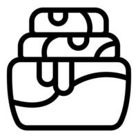 Delicious cinnamon roll dripping with icing in a bakery display case vector