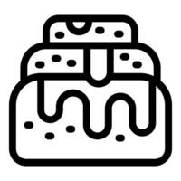 Delicious cake dripping with icing minimalist icon vector