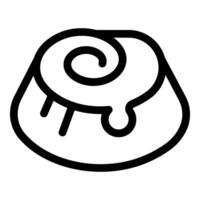 Cinnamon roll dripping with icing minimalist icon vector