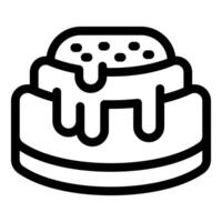 Dripping icing on cake pop with sprinkles, line art icon design vector