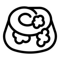 Line icon style graphic showing mold growing on food vector