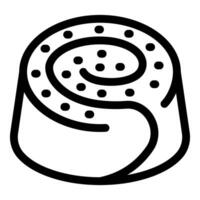 Cinnamon roll icon showing swirling bun with icing vector