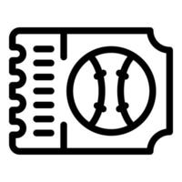 Baseball ticket admitting access to sporting event with ball icon vector