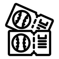 Two baseball tickets granting access to exciting game vector