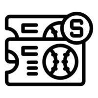 Baseball ticket cost icon showing price for game entry vector