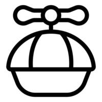 Propeller beanie hat is spinning fast showing movement vector