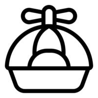 Line icon style drawing of a baby carriage with canopy vector