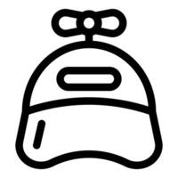 Line icon style drawing of a baseball cap with a propeller vector