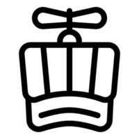 Black outline icon of a toy spinning propeller beanie hat vector