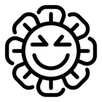 Happy virus face winking showing tongue cartoon character vector