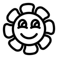 Smiling flower cartoon character expressing happiness vector