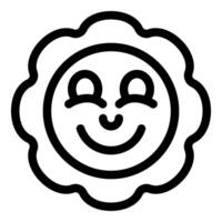 Smiling sun icon representing happiness and good vibes vector