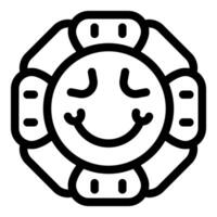 Simple, friendly emoji experiencing the immersive world of vr vector