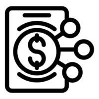 Mobile banking app showing money transferring concept icon vector
