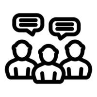 People discussing having a conversation using speech bubbles vector