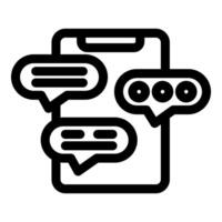 Smartphone sending and receiving chat messages icon vector