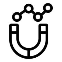 Magnet attracting connected dots representing inbound marketing strategy vector