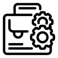Business portfolio being optimized with gears for efficiency vector