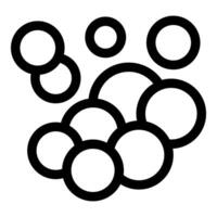 Black outline of multiple sized bubbles floating upwards vector