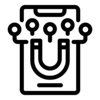 Smartphone attracting customers using magnet digital marketing strategy icon vector