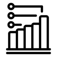 Bar graph showing market growth with rising line chart vector