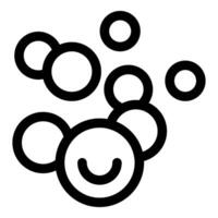 Happy molecule bouncing around other molecules vector