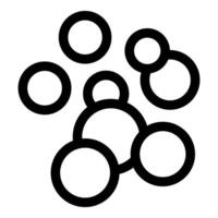 Simple black outline of bubbles floating on white background vector