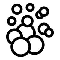 Black outline icon showing many soap bubbles floating vector