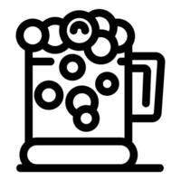 Glass of beer with foam icon for bar or pub menu vector