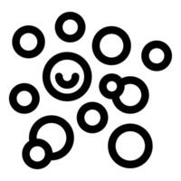 Black outline icon representing a group of cells with a smiling one vector