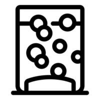 Laboratory glass flask with bubbling chemical substance experiment icon vector