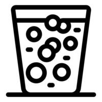 Glass of water with bubbles showing hydration and refreshment vector