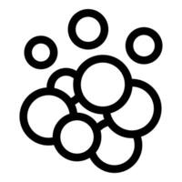 Minimalist black and white icon of bubbles floating upwards vector