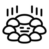 Stones falling into water creating ripples icon vector
