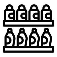 Supermarket shelf stocked with different products icon vector