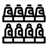 Supermarket shelf stocked with milk and juice bottles in packaging vector