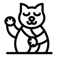 Japanese lucky cat maneki neko waving paw for wealth and fortune vector