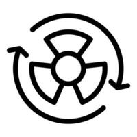 Radioactive recycle symbol with circular arrows for nuclear waste vector