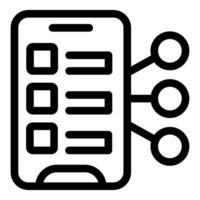 Mobile phone displaying task management app with checkboxes and linked circles vector