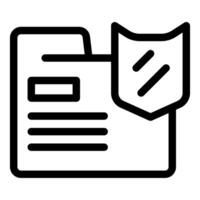 Shield protecting important document folder file security icon vector