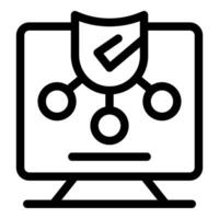Secure network connection showing data protection on computer vector