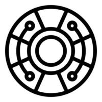 Abstract circular symbol featuring interconnected lines and nodes vector
