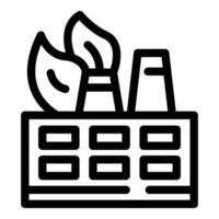 Factory building emitting smoke from chimneys pollution concept icon vector